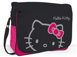 Gentuta de umar Hello Kitty dispune de un compartiment mare cu fermoar.