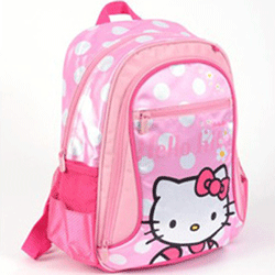 Rucsac mare pentru gradinita Hello Kitty cu maner textil si bretele pentru luat la spate ajustabile.
