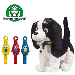 Catelusul Bobby cu fluiere - alb cu negru