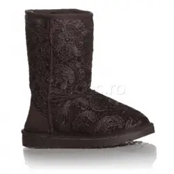 Cizme inalte UGG captusite brodate
