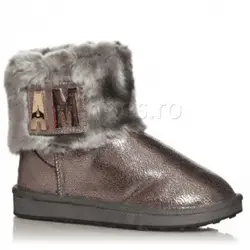 Cizme fete tip UGG argintiu classy