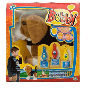 Jucarie inteligenta Catelus Bobby maro cu fluiere