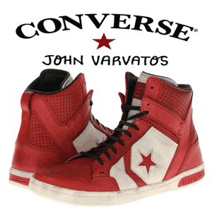Bascheti Converse by John Varvatos de culoare rosie din piele