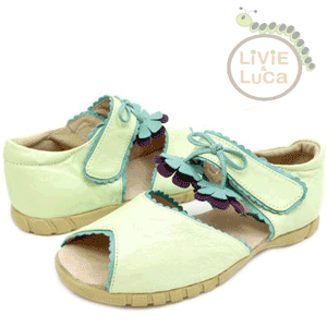 Sandalute fetite 2-6 ani culoare menta din piele naturala Livie and Luca