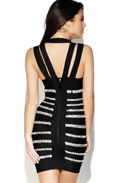 Rochie Bandage stralucitoare cu cristale pentru dive Rochie Bandage stralucitoare cu cristale pentru dive