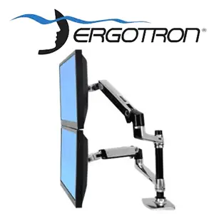 Ergotron 45-248-026 LX Dual Stacking Arm - Mounting kit ( tray, desk clamp mount, grommet mount, pole, 2 articulating arms, 2 extension brackets ) for 2 LCD displays or LCD display and notebook - polished aluminum - screen size: up to 24 inch - mounting interface: 100 x 100 mm, 75 x 75 mm - table mount Ergotron 45-248-026 LX Dual Stacking Arm - Mounting kit ( tray, desk clamp mount, grommet mount, pole, 2 articulating arms, 2 extension brackets ) for 2 LCD displays or LCD display and notebook - polished aluminum - screen size: up to 24 inch - mounting interface: 100 x 100 mm, 75 x 75 mm - table mount