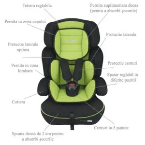 Cele mai ieftine scaune auto pentru bebe BabyGo FreeMove Green