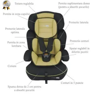 Cele mai ieftine scaune auto pentru bebe BabyGo FreeMove culoare bej