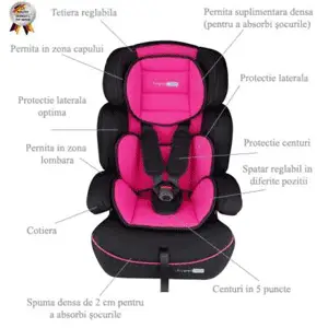 Cele mai ieftine scaune auto pentru bebe BabyGo FreeMove Roz