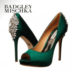 Pantofi de lux cu toc Badgley Mischka accesorizati cu bijuterii si strassuri