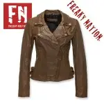 Geaca de Piele Dama Freaky Nation Maro Taxi Driver Slim Fit Biker Punk Rock Geaca de Piele Dama Freaky Nation Maro Taxi Driver Slim Fit Biker Punk Rock
