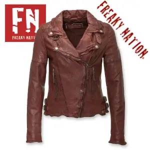 Geci din piele fina pentru femei Slim Fit Biker Freaky Nation Visinie Glory pentru primavara vara Geci din piele fina pentru femei Slim Fit Biker Freaky Nation Visinie Glory pentru primavara vara
