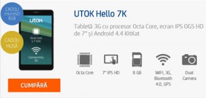 Review Tableta UTOK Hello 3G GSM 7K