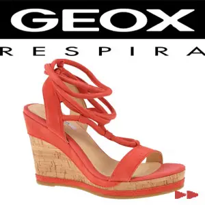 Sandale platforma casual dama Geox Peonia coral