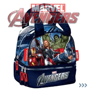 Geanta de mana baieti Marvel The Avengers pentru pranz