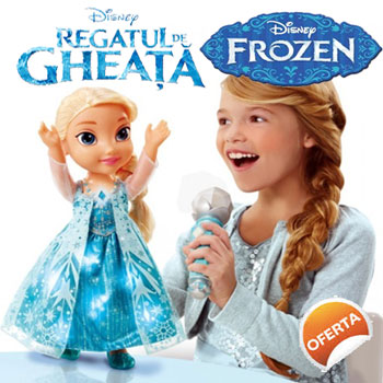 Papusa Elsa Cantareata cu Karaoke - Jucarii Disney Frozen Regatul de Gheata