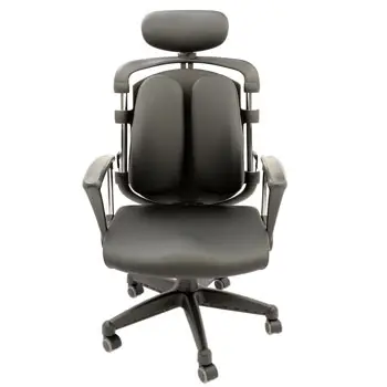 Scaun de birou ergonomic Kring Ergo, Piele Ecologica, cu suport lombar si tetiera